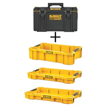 DeWalt DWST08300W10220, accessory: TOUGHSYSTEM 2.0 22 in. Medium Tool Box, TOUGHSYSTEM 2.0 Deep Tool Tray and (2) TOUGHSYSTEM 2.0 Shallow Tool Trays