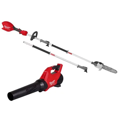 Milwaukee 3016-20PS-3017-20, bundle: M18 FUEL 18V 10 in. Brushless Cordless Battery Powered QUIK-LOK Pole Saw w/ M18 FUEL Leaf Blower