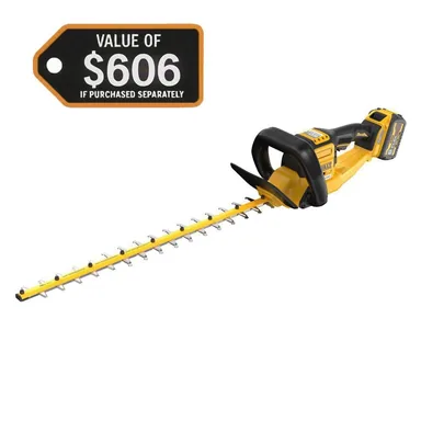DeWalt DCHT870X1, kit: FLEXVOLT 60V MAX 26 in. Brushless Cordless Battery Powered Hedge Trimmer Kit with (1) FLEXVOLT 9.0 Ah Battery & Charger