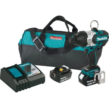 Makita XWT09T, kit: Makita XWT09T 18V LXT Lithium-Ion Brushless Cordless High-Torque 7/16" Hex Impact Wrench Kit (5.0Ah)