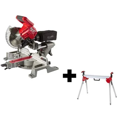 Milwaukee 2733-20-48-08-0551, bundle: M18 FUEL 18V Lithium-Ion Brushless Cordless 7-1/4 in. Dual Bevel Sliding Compound Miter Saw with Stand (Tool-Only)