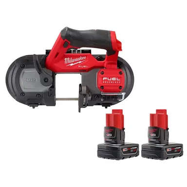 Milwaukee 2529-20-48-11-2412, bundle: M12 FUEL 12V Lithium-Ion Cordless Compact Band Saw With 3.0 Ah Battery Pack (2-Pack)