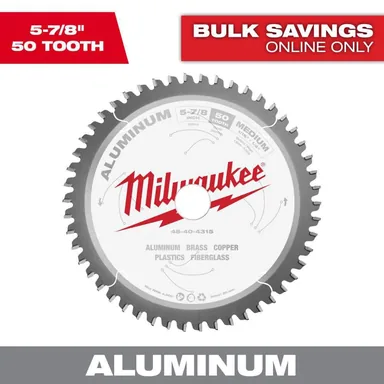 Milwaukee 48-40-4315, accessory: 5-7/8 in. x 50 Carbide Teeth Aluminum Cutting Circular Saw Blade
