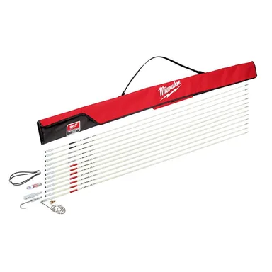 Milwaukee 48-22-4156, unpowered: 60 ft. Fiberglass Fish Stick Low/Mid/High Flex Combo Kit with Accessories