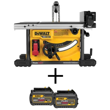 DeWalt DCS7485W6062, kit: FLEXVOLT 60V MAX Cordless Brushless 8-1/4 in. Table Saw Kit and (2) FLEXVOLT 6.0Ah Batteries