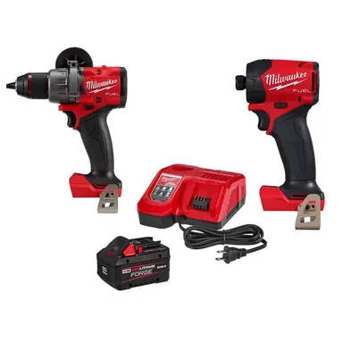 Milwaukee 2903-20-2761-20-48-59-1881, bundle: M18 FUEL 18V Lithium-Ion Brushless Cordless 1/2 in. Drill/Driver w/ Impact Driver & Battery/Charger Starter Kit
