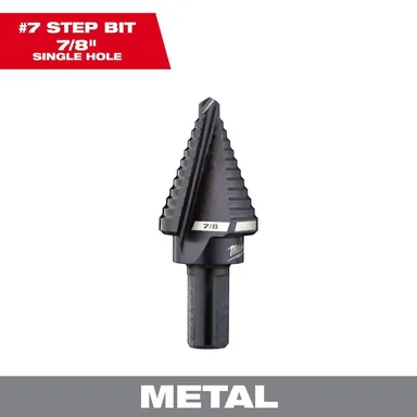 Milwaukee 48-89-9207, accessory: 7/8 in. #7 Black Oxide Step Drill Bit (1-Step)