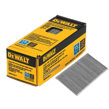 DeWalt DWFN1524-1, accessory: 1-1/2 in. x 15-Gauge Glue Collated Angled Bright Finish Nails (1,000 per Box)
