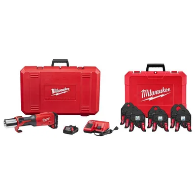 Milwaukee 2922-20-49-16-2662Z, bundle: M18 18-Volt Lithium-Ion Brushless FORCE LOGIC Press Tool with 1/4 in. - 1-1/8 in. ZoomLock MAX ACR Press Jaw Kit