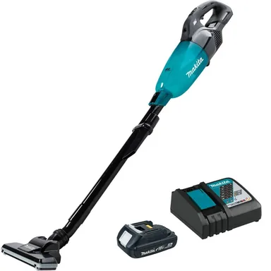 Makita XLC08R1B, kit: Makita XLC08R1B 18V LXT Lithium-ion Brushless Cordless Compact Stick Vacuum Kit, Trigger w/ Lock (2.0Ah)