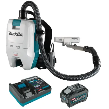 Makita GCV05T1X, kit: Makita GCV05T1X 40V max XGT Brushless Cordless 2 Quart HEPA Filter Dry Backpack Vacuum Kit (5.0Ah)