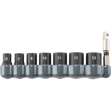 Makita E-01694, accessory: Makita E-01694 Impact XPS 8 Pc. 1/4" Drive 6-Point Metric Impact Socket Set w/ Standard Socket Adapter