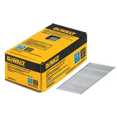 DeWalt DWFN1540-1, accessory: 2-1/2 in. x 15-Gauge Glue Bright Steel Angled Finish Nails (1,000 per Box)