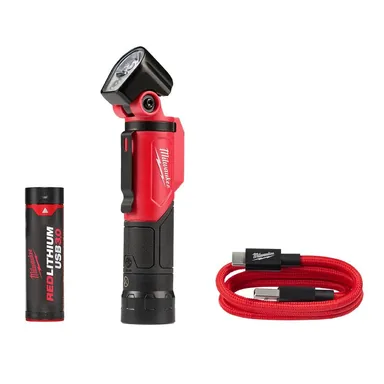 Milwaukee 2113-21, kit: 500 Lumens LED Pivoting REDLITHIUM USB Flashlight