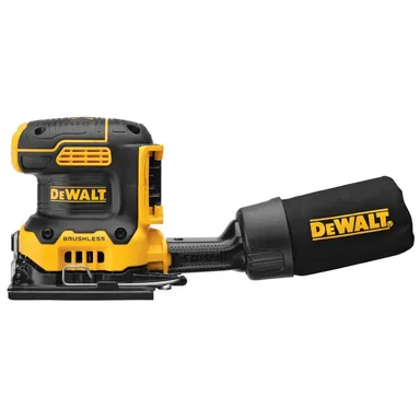 DeWalt DCW200B, bare tool: 20V MAX XR Cordless Brushless 1/4 Sheet Variable Speed Sander (Tool Only) (photograph from the Home Depot listing)