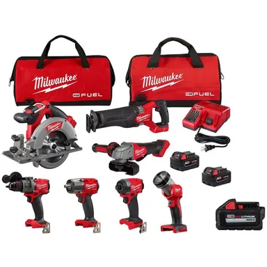 Milwaukee 3697-27-48-11-1865, bundle: M18 FUEL 18-Volt Lithium-Ion Brushless Cordless Combo Kit (7-Tool) w/(3) Batteries