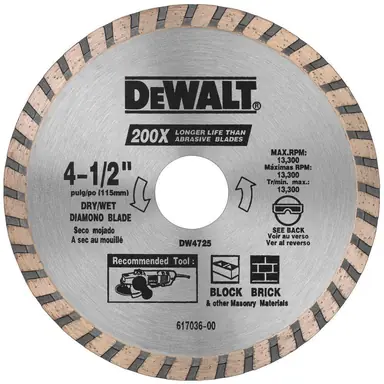 DeWalt DW4725, accessory: 4-1/2 in. High Performance Diamond Masonry Blade