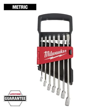 Milwaukee 48-22-9507, unpowered: Combination Metric Wrench Mechanics Tool Set (7-Piece)
