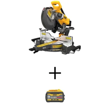 DeWalt DCS781BWDCB609, bundle: 60V Lithium-Ion 12 in. Cordless Sliding Miter Saw with FLEXVOLT 20V/60V MAX Lithium-Ion 9.0Ah Battery Pack