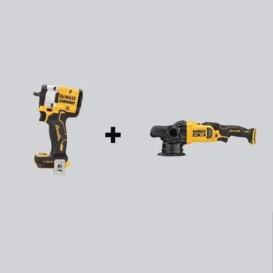 DeWalt DCF923BWDCM848B, bundle: ATOMIC 20-Volt MAX Cordless Brushless 3/8 in. Impact Wrench and 5 in. Variable Speed Random Orbit Polisher (Tools-Only)