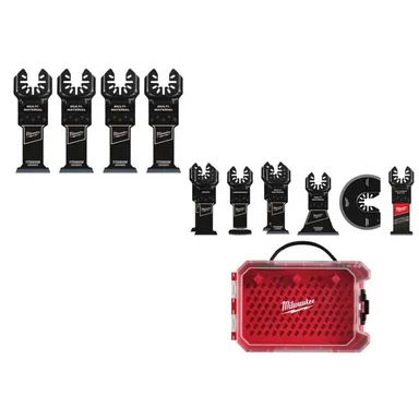 Milwaukee 49-25-1233W-49-10-9212, bundle: Wood and Metal Cutting Oscillating Multi-Tool Blade (4-Pack) and Oscillating Multi-Tool Blade Kit (8-Piece)
