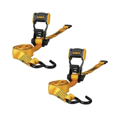 DeWalt DXBC18002, unpowered: 12 ft. x 1.25 in. Ratchet Tie Down Straps 1800 LB Break Strength (2-Pack)