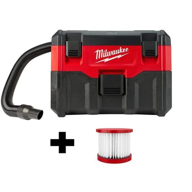 Milwaukee 0880-20-49-90-1900, bundle: M18 18-Volt 2 Gal. Lithium-Ion Cordless Wet/Dry Vacuum W/ Extra Wet/Dry HEPA Filter