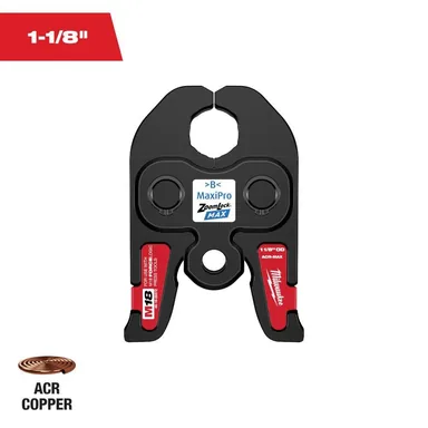 Milwaukee 49-16-2657Z, accessory: 1-1/8 in. ZoomLock MAX Press Jaw for M18 FORCE LOGIC Press Tools (photograph from the Home Depot listing)