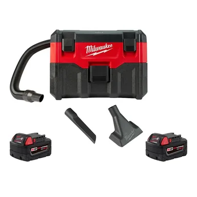Milwaukee 0880-20-48-11-1850-48-11-1850, bundle: M18 18-Volt 2 Gal. Lithium-Ion Cordless Wet/Dry Vacuum with (2) M18 5.0 Ah Battery