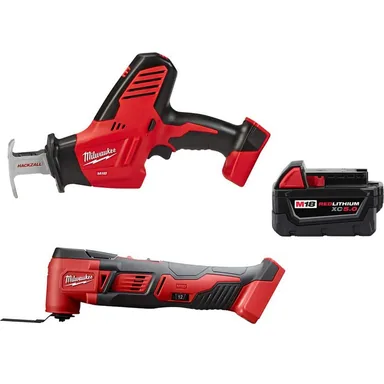 Milwaukee 2625-20-2626-20-48-11-1850, bundle: M18 18V Lithium-Ion Cordless HACKZALL Reciprocating Saw with Multi-Tool and 5.0 Ah Battery