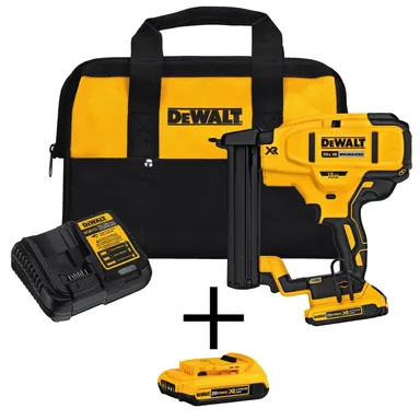 DeWalt DCN681D1wDCB203, bundle: 20V MAX XR Lithium-Ion 18-Gauge Cordless Narrow Crown Stapler Kit, (2) 2.0Ah Batteries, Charger, and Bag