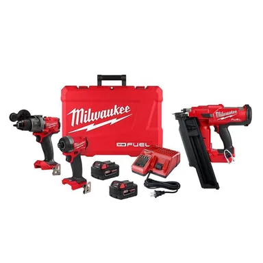 Milwaukee 3697-22-2744-20, bundle: M18 FUEL 18-V Lithium-Ion Brushless Cordless Hammer Drill and Impact Driver Combo Kit (2-Tool) with Framing Nailer