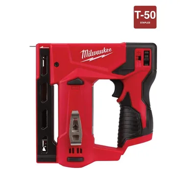 Milwaukee 2447-20, bare tool: M12 12-Volt Lithium-Ion Cordless 3/8 in. Crown Stapler (Tool-Only)