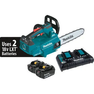 Makita XCU08PT, kit: Makita XCU08PT 18V X2 36V 14" Li-Ion Brushless Top Handle Chain Saw Kit