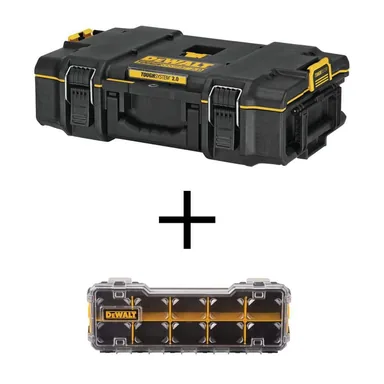 DeWalt DWST08165W14835, accessory: Toughsystem 2.0, 22 in. Small Tool Box with 10-Compartment Pro Small Parts Organizer