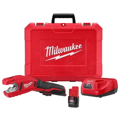 Milwaukee 2471-21, kit: M12 12V Lithium-Ion Cordless Copper Tubing Cutter Kit with 1.5 Ah Battery, Charger and Hard Case