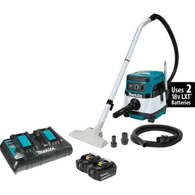 Makita XCV04PT, kit: Makita XCV04PT 36V (18V X2) LXT/Corded 2.1 Gallon HEPA Filter Dry Dust Extractor/Vacuum Kit (5.0Ah)