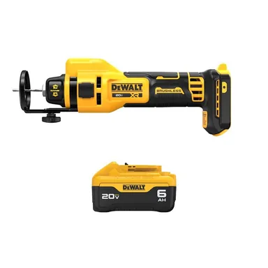DeWalt DCE555BWDCB206, bundle: 20-Volts XR Lithium-Ion Cordless Rotary Drywall Cut-Out Tool with 20-Volts MAX Lithium-Ion 6. 0Ah Battery Pack