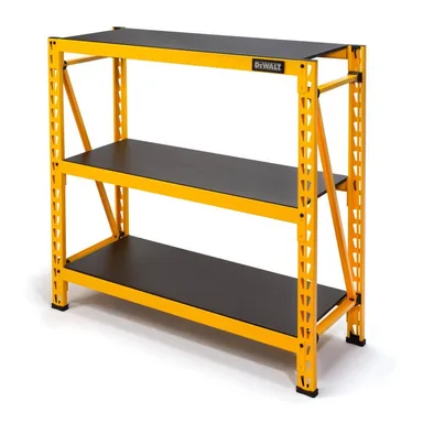 DeWalt DXST4500, accessory: Yellow 3-Tier Steel Garage Storage Shelving Unit (50 in. W x 48 in. H x 18 in. D)