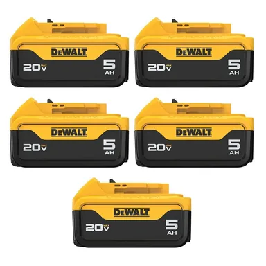 DeWalt DCB205-5, accessory: 20V MAX Lithium-Ion 5.0Ah Battery (5-Pack)