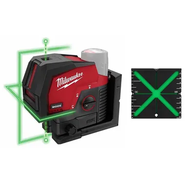 Milwaukee 3622-20-48-35-1111, bundle: M12 12-Volt Lithium-Ion Cordless Green 125 ft. Cross Line and Plumb Points Laser Level and Alignment Target (Tool-Only)
