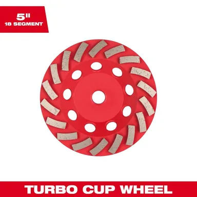 Milwaukee 49-93-7790, accessory: 5 in. DIAMOND MAX Segmented Turbo Diamond Cup Wheel