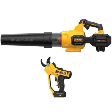 DeWalt DCBL772X1WR320B, bundle: FLEXVOLT 60V MAX 125 MPH 600 CFM Brushless Cordless Battery Powered Blower and 20V MAX Pruner w/ 3 Ah Battery & Charger