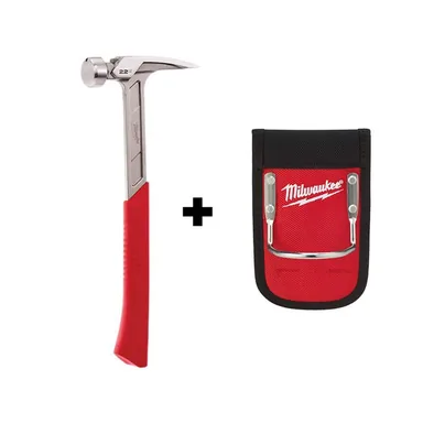 Milwaukee 48-22-9023-48-22-8149, bundle: 22 oz. Smooth Face Framing Hammer with Hammer Loop