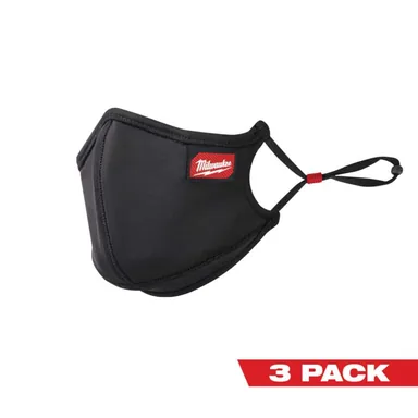 Milwaukee 48-73-4238, accessory: Large/X-Large Black 3-Layer Reusable Performance Face Mask (3-Pack)