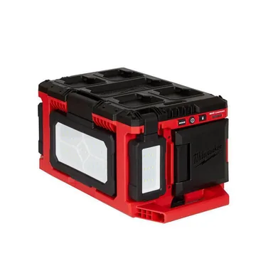 Milwaukee 2357-20, bare tool: M18 18-Volt Lithium-Ion Cordless PACKOUT 3000 Lumens LED Light with Built-In Charger