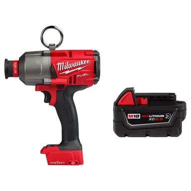 Milwaukee 2865-20-48-11-1850RXX, bundle: M18 FUEL ONE-KEY 18V Lithium-Ion Brushless Cordless 7/16 in. High Torque Impact Wrench w/ 5.0Ah Resistant Battery