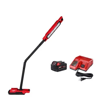 Milwaukee 2129-20-48-59-1850, bundle: M18 18-Volt Lithium-Ion Cordless 2500 Lumens LED Magnetic Extendable Boom Light w/ (1) 5Ah Battery & Charger