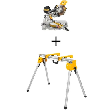 DeWalt DCS361M1WWX725B, bundle: 20V MAX Cordless 7-1/4 in. Sliding Miter Saw with (1) 20V Battery 4Ah and Heavy-Duty Work Stand with Miter Saw Brackets