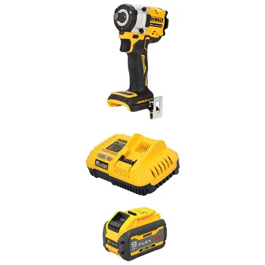 DeWalt DCF921BWDCB609C, bundle: ATOMIC 20V MAX Lithium-Ion Cordless Brushless 1/2 in. Impact Wrench with 20V/60V MAX flexvolt 9 Ah Battery and Charger